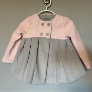 Tahari Baby Girl Coat Pink Gray 18 Month Pea Coat